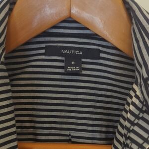 Nautica Boy's Black and White Striped Shirt